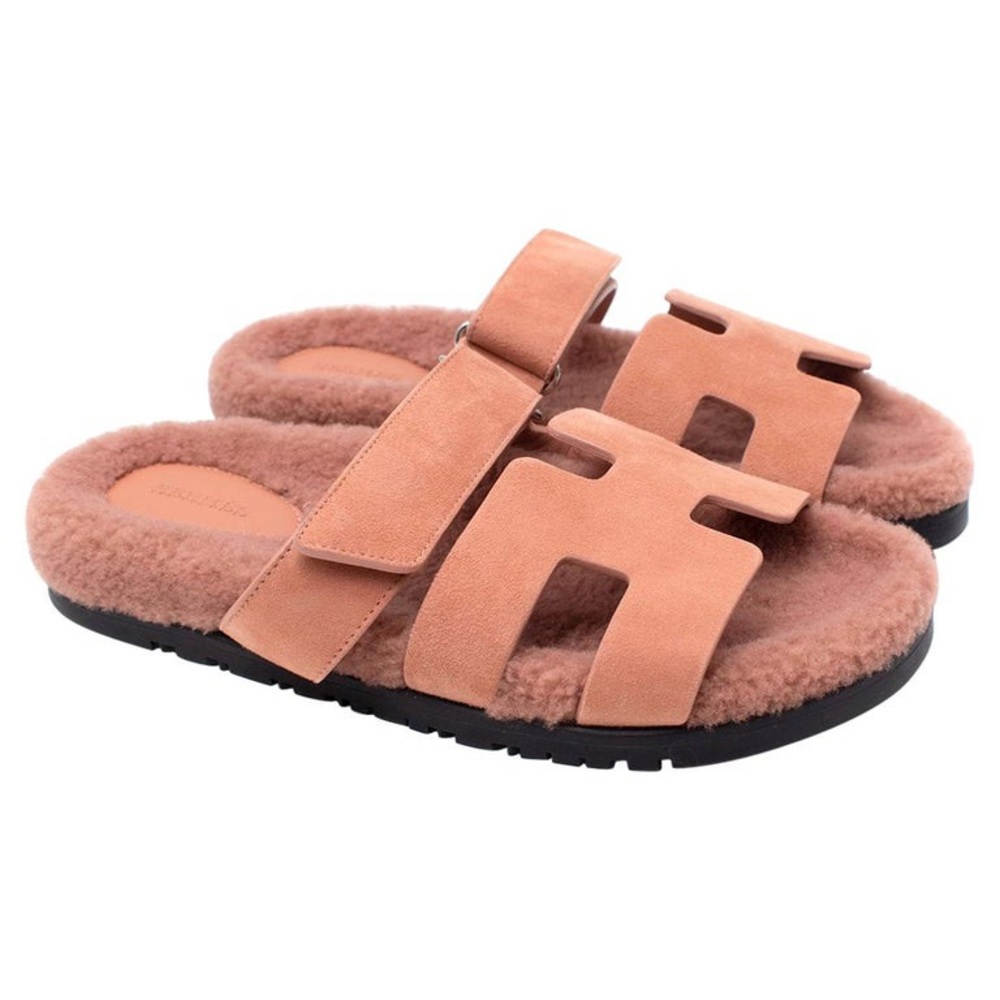 Hermes shearling chypre sandal